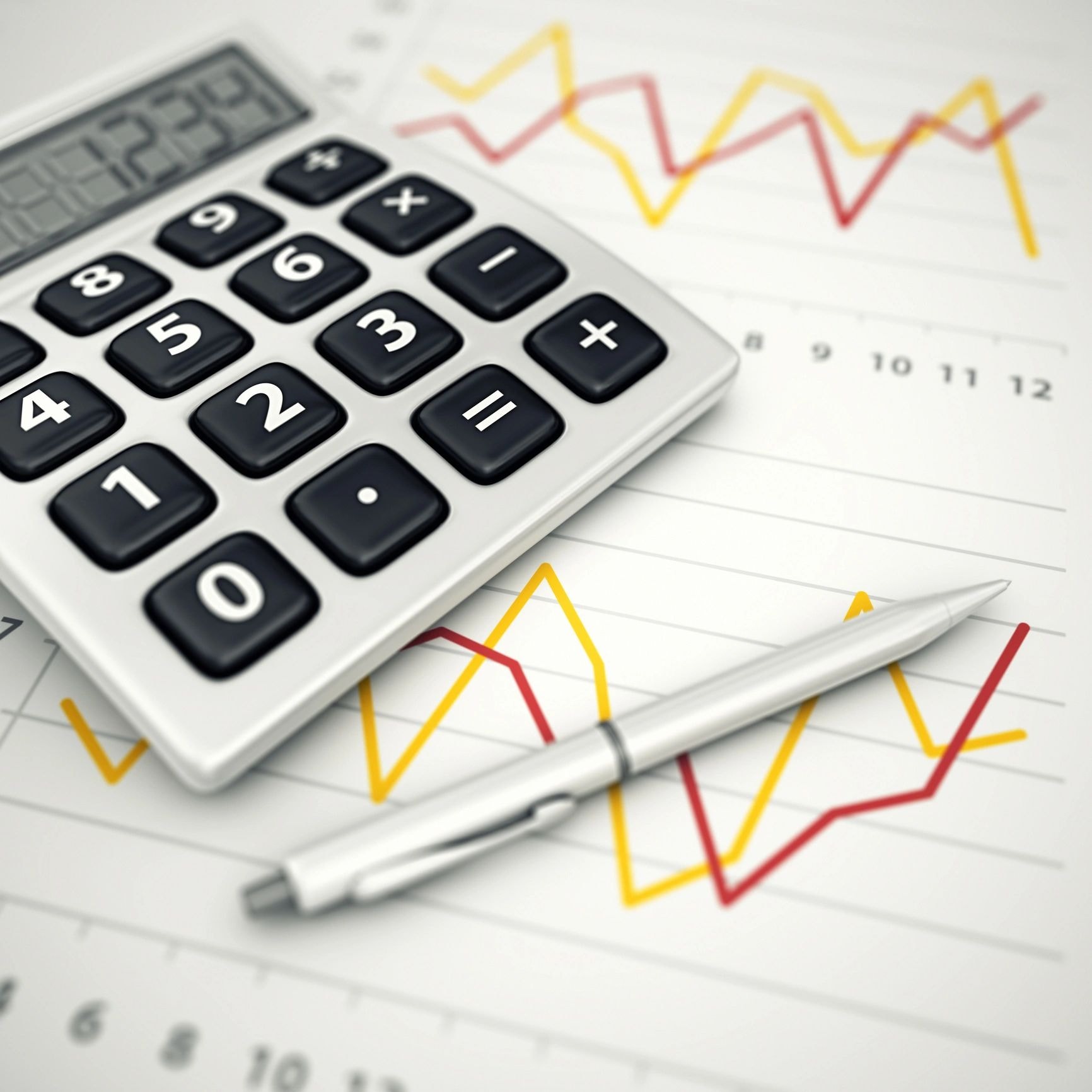 Calculator and financial documents